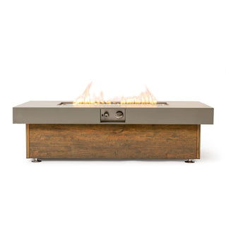 48_inch Iron Fire Pit Table with Wood Grain