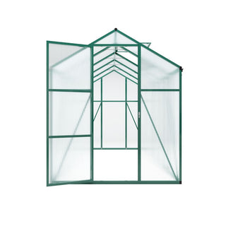Walk-In Polycarbonate Greenhouse with Raised Base & Anchor Kit – Heavy-Duty Aluminum Greenhouse for Outdoor Backyard, All Seasons