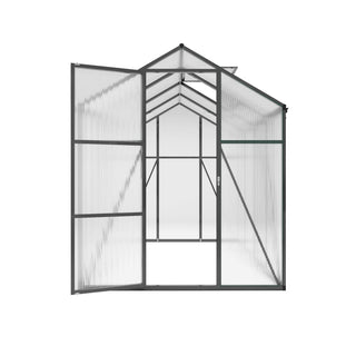 Walk-In Polycarbonate Greenhouse with Raised Base & Anchor Kit – Heavy-Duty Aluminum Greenhouse for Outdoor Backyard, All Seasons