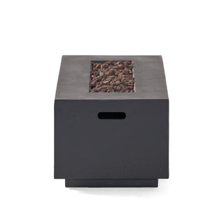 40" Outdoor 40,000 BTU Rectangular MgO Concrete Propane Fire Pit, Light Gray/Dark Gray  (Tank Cover not Included)
