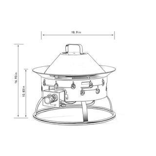 19" Propane Gas Fire Pit, 50000 BTU Round Steel Fire Pit for Outside Patio Deck Garden Backyard-Black