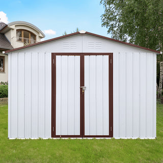 Mondawe 12ft x 10ft Metal Garden Storage Shed, Outdoor Tool Storage House with Double Doors and Air Vents