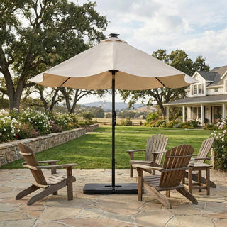 10FT LED Light Electric Market Umbrella with Remote – One-Touch Automatic Patio Umbrella