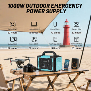 1024Wh LiFePO4 Portable Power Station with Modular Inverter, MPPT Solar & 1800W AC Output