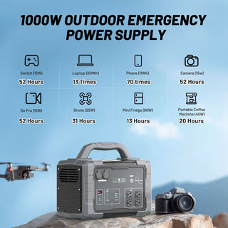 1000W Portable Power Station with High-Capacity Lithium Battery – Solar Generator for Camping, RV & Home Backup