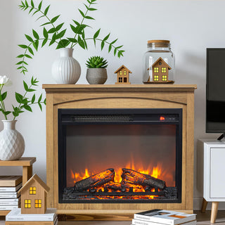 28-Inch TV Media Entertainment Center with Electric Fireplace