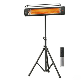 1500W Outdoor Infrared Patio Heater with Tripod Stand, IP65 Waterproof, 3 Heat Levels & 24-Hour Timer