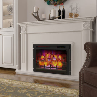 28 Inch Recessed Electric Fireplace Heater – 5120 BTU Built-in Wall Insert