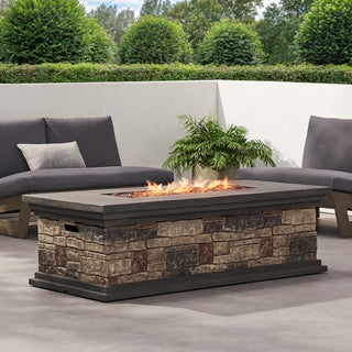 Rectangular MGO Propane Fire Pit, 50,000 BTU Outdoor Gas Fire Table for Patio & Backyard