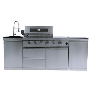 46-Inch 4-Burner 72000 BTU Outdoor Kitchen Island Grill | Stainless Steel BBQ with Side Burner, Rotisserie, Sink & Storage