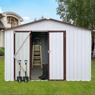 Mondawe 12ft x 10ft Metal Garden Storage Shed, Outdoor Tool Storage House with Double Doors and Air Vents