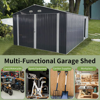 13x20FT Outdoor Storage Shed, Large Metal Garage Shed for Car, Truck, Bike, Lawnmower, Backyard Tool