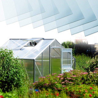 2' x 4' Twin-Wall Polycarbonate Panels (14-Pack), UV-Protected Waterproof Clear Sheets for Greenhouse, Roofing & Outdoor Use
