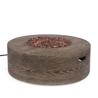 Round Iron Fire Pit – 50,000 BTU Outdoor Propane Gas Heater with External Tank Design