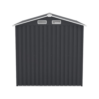6x8 FT Outdoor Steel Storage Shed with Clear Window, Lockable Doors, Compact Metal Tool Shed for Garden, Backyard, Patio, Utility, and Bike Storage,Yellow/Grey