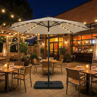 10FT LED Light Electric Market Umbrella with Remote – One-Touch Automatic Patio Umbrella