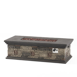 Rectangular MGO Propane Fire Pit, 50,000 BTU Outdoor Gas Fire Table for Patio & Backyard