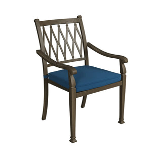 Set of 4 Outdoor Dining Chairs with Cushions – Cast Aluminum, Extra Wide Design