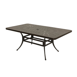 72x42 inch W Cast Aluminum Rectangular Outdoor Dining Table with Umbrella Hole