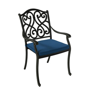 4 Piece Cast Aluminum Outdoor Dining Chairs with Cushion