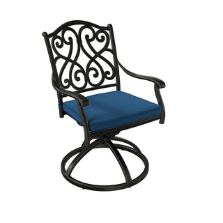 2-Piece Cast Aluminum Patio Swivel Chair Set with Cushions, Outdoor 360° Rockers
