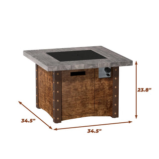 34.5 Inch Auto-Ignition Propane Fire Pit Table with Waterproof Cover