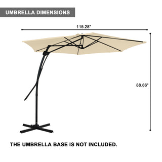 10FT Hexagonal Offset Patio Umbrella with Crank & Tilt, Available in Beige / Navy Blue / Tan / Red
