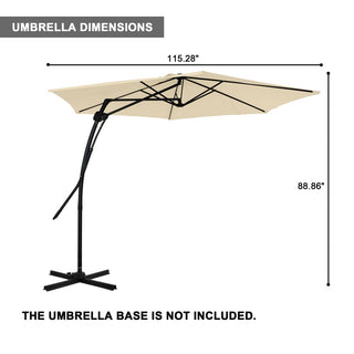 10FT Hexagonal Offset Patio Umbrella with Crank & Tilt, Available in Beige / Navy Blue / Tan / Red