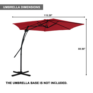 10FT Hexagonal Offset Patio Umbrella with Crank & Tilt, Available in Beige / Navy Blue / Tan / Red