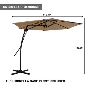 10FT Hexagonal Offset Patio Umbrella with Crank & Tilt, Available in Beige / Navy Blue / Tan / Red