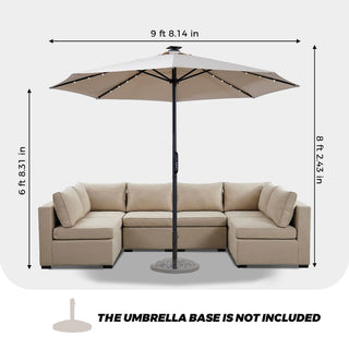 10FT LED Light Electric Market Umbrella with Remote – One-Touch Automatic Patio Umbrella