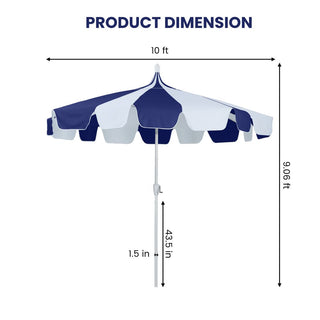 10FT Pagoda Patio Umbrella with Crank Lift & Tilt – Adjustable Outdoor Market Umbrella in Mint Green, Navy Blue & Black