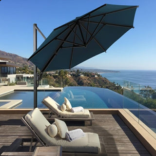 10 Ft Square Large Cantilever Patio Umbrella with 360° Rotation & Tit Adjustment and Heavy Duty Offset Polyester Canopy Deck Umbrella without base