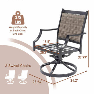 Outdoor Aluminum 360° Swivel Chair with Textilene Backrest & Cushion – Ergonomic Patio Chair