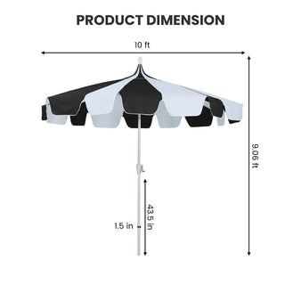 10FT Pagoda Patio Umbrella with Crank Lift & Tilt – Adjustable Outdoor Market Umbrella in Mint Green, Navy Blue & Black