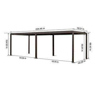 10X20 FT Motorized Aluminum Louvered Pergola with 7-Color LED Lights,Suitable For Patios, Pool Areas, Outdoor Kitchens And Terraces
