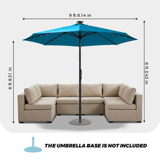 10FT LED Light Electric Market Umbrella with Remote – One-Touch Automatic Patio Umbrella