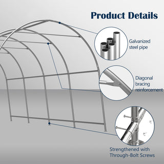 Heavy Duty Anti-Snow 10x20/12x20 FT Carport, Commercial Grade Steel Frame Portable Garage Canopy with Vented Waterproof Roof for Car/Boat/RV Storage