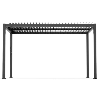 10x13FT / 10x19FT Louvered Pergola with Aluminum Frame and Adjustable Steel or Aluminum Louvers