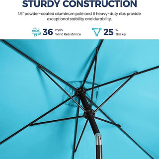 6.5X10 FT Rectangular Patio Umbrella with Crank, Tilt, Polyester UV-Resistant Without base