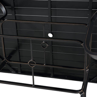 60 Inch Antique Bronze Aluminum Bar-Height Patio Dining Table with Umbrella Hole