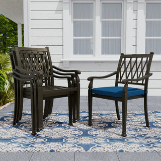 9-Piece Patio Dining Set – Cast Aluminum Rectangular Table & 8 Cushioned Chairs
