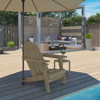 HDPE Plastic Adirondack Chair with Cup Holder and Umbrella Hole