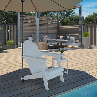 HDPE Plastic Adirondack Chair with Cup Holder and Umbrella Hole