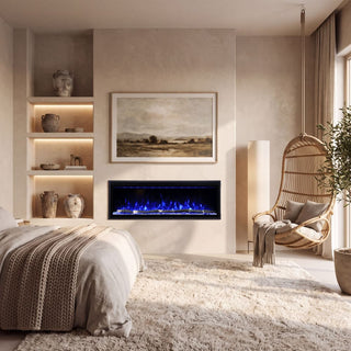 Smart Electric Fireplace with 13 Flame Colors, WiFi & Voice Control, 750W/1500W Heater, LED Ember Bed & Remote