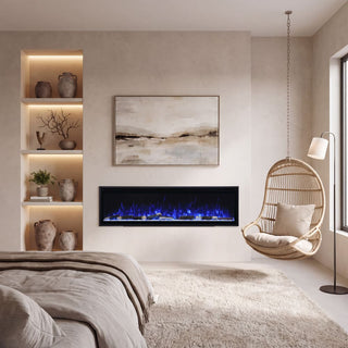Smart Electric Fireplace with 13 Flame Colors, WiFi & Voice Control, 750W/1500W Heater, LED Ember Bed & Remote