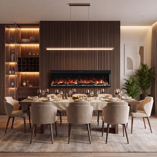 72"/88"/100" Smart Electric Fireplace with 14 Flame Colors, WiFi Tuya App, Voice Control & 1500W Heater