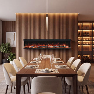 72"/88"/100" Smart Electric Fireplace with 14 Flame Colors, WiFi Tuya App, Voice Control & 1500W Heater