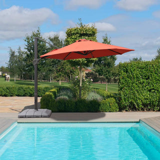 4 in Cantilever Umbrella Base PE Square Market Patio Umbrella Base Outdoor Stand in Black