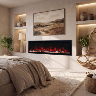 Smart Electric Fireplace with 13 Flame Colors, WiFi & Voice Control, 750W/1500W Heater, LED Ember Bed & Remote